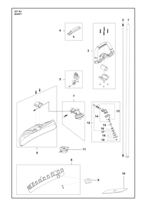Shaft Diagram and Parts List for 321RJ  Husqvarna Brush Cutter