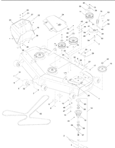 61 Inch Cutting Deck Diagram and Parts List for IZ5223VAN (968999706)(2008-12) Husqvarna Lawn Mower