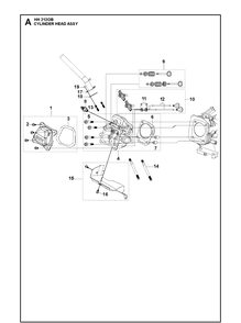 Cylinder Head Assy Diagram and Parts List for 970505501 2021-01 Husqvarna Engine