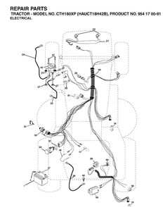 Electrical Diagram and Parts List for CTH180XP (HAUCT18H42B)(2004-01) Husqvarna Lawn Tractor