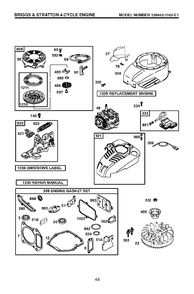 Engine Diagram and Parts List for 875 (917374456)(2008-02) Husqvarna Lawn Mower