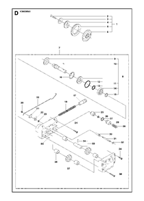 Hydraulic Pump - Motor Diagram and Parts List for K3600MKII 2009-01 Husqvarna Circular Saw