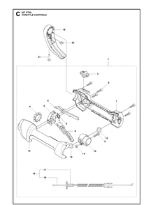 Throttle Controls Diagram and Parts List for 327PT5S 20120100001-Current Husqvarna Pole Saw