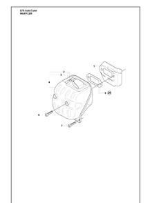 Muffler Diagram and Parts List for 576XP 2010-03 Husqvarna Chainsaw