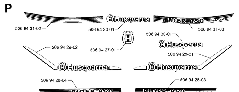 Part Location Diagram of 506943102 Husqvarna Stripes Frontkpàpa H.