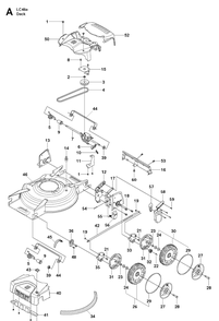 Mower Deck / Cutting Deck Diagram and Parts List for LC48E  Husqvarna Lawn Mower