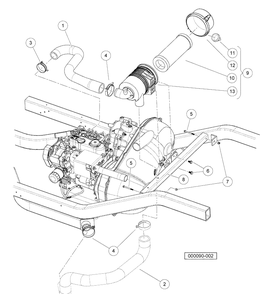 Intake Duct And Air Box Assembly - Diesel Vehicles Diagram and Parts List for HUV4420G 2006-11 Husqvarna Lawn Tractor