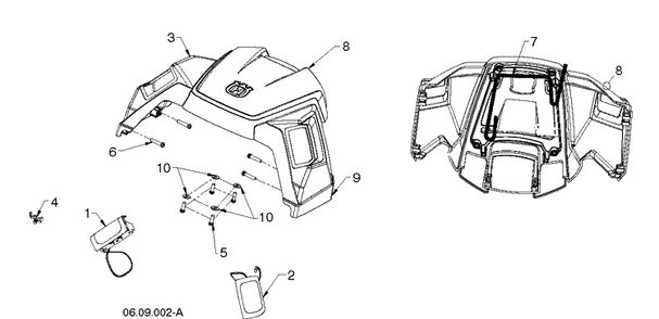 Handle And Controls Diagram and Parts List for ST121E (96183000102)(2012-09) Husqvarna Snow Blower