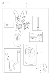 Harness Diagram and Parts List for 241RJ  Husqvarna Brush Cutter