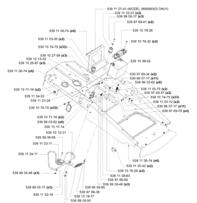 Main Frame (Part 2) Diagram and Parts List for Z4824 (968999303)(2006-03) Husqvarna Lawn Mower