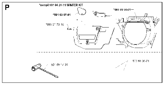 Accessories Diagram and Parts List for 345EPA 19993600001-20013500000 Husqvarna Chainsaw
