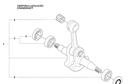 Crankshaft (Ne) Diagram and Parts List for 353 2009-02 Husqvarna Chainsaw