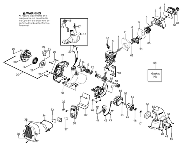 Engine Diagram and Parts List for 125LDX 2010-06 Husqvarna Trimmer