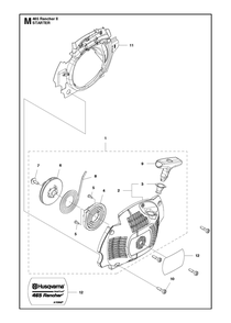 Starter Diagram and Parts List for 465RANCHER  Husqvarna Chainsaw