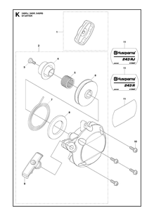 Starter Diagram and Parts List for 543RS 20113200001-20121000000 Husqvarna Brush Cutter
