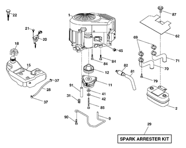 Engine Diagram and Parts List for GTH2448T (960450003-00)(2005-11) Husqvarna Lawn Tractor