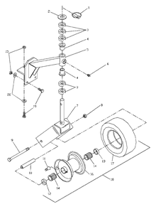 Front Caster Diagram and Parts List for WH3614A (968999105)(2001-02) Husqvarna Lawn Mower