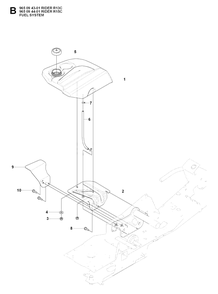 Fuel System Diagram and Parts List for R13C (965094301)(2007-01) Husqvarna Lawn Tractor