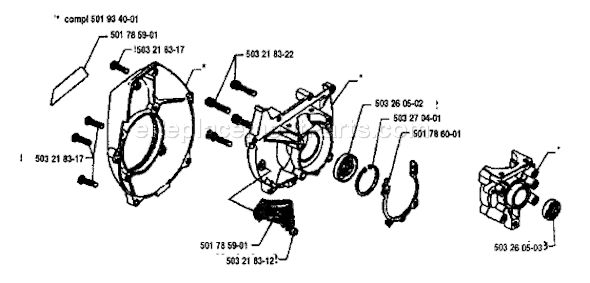 Page E Diagram and Parts List for 24H 1992-04 Husqvarna Trimmer
