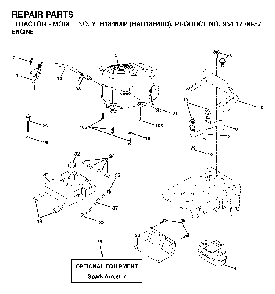 Engine Diagram and Parts List for YTH1848XP (HAU18H48D, 954170057)(2003-01) Husqvarna Lawn Tractor
