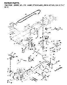 Drive Diagram and Parts List for YTH1848XPA (954567260)(2001-02) Husqvarna Lawn Tractor