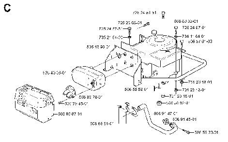 Engine Diagram and Parts List for RIDER13RSPECIAL (953533001)(2003-09) Husqvarna Lawn Tractor