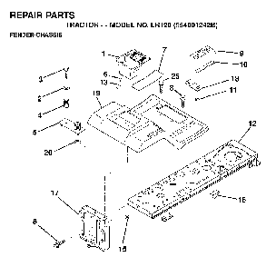 Chassis / Frame Diagram and Parts List for LR120 (954001242B)(1995-02) Husqvarna Lawn Tractor