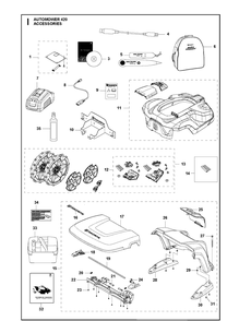 Accessories Diagram and Parts List for 420 2020 Husqvarna Lawn Mower