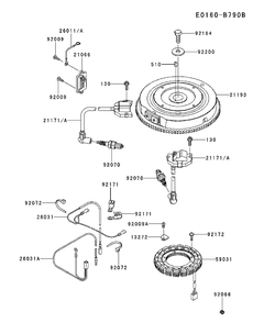 Electrical Diagram and Parts List for FR651V-AS31 2017-09 Husqvarna Engine