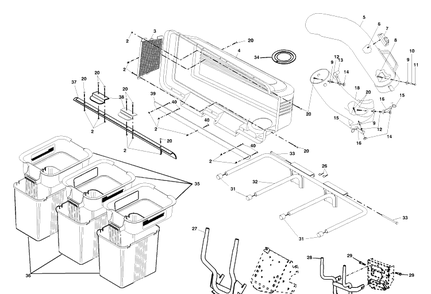 Grass Catcher Diagram and Parts List for LTGTB48A (954633736)(2003-11) Husqvarna Lawn Tractor Accessories