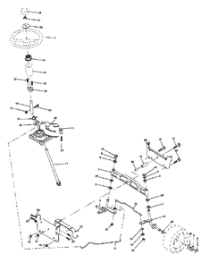 Steering Assembly Diagram and Parts List for YTH1542XP (954567253-G)(2003-03) Husqvarna Lawn Tractor