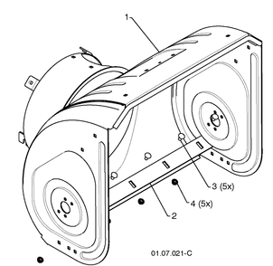 Auger Housing / Impeller Assembly 2 Diagram and Parts List for 11524E (96193006600)(2010-05) Husqvarna Snow Blower