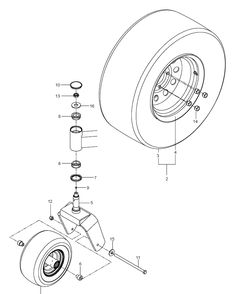 Wheels And Tires Diagram and Parts List for 96661470200 2016-12 Husqvarna Lawn Mower