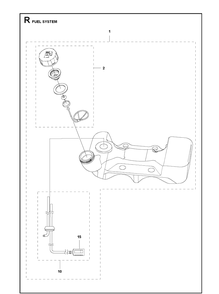 Fuel System Diagram and Parts List for 333RB Mark II Husqvarna Edger