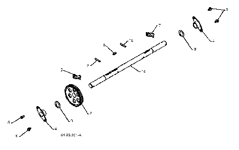 Drive Diagram and Parts List for 1830SB96193005701 2010-08 Husqvarna Snow Blower