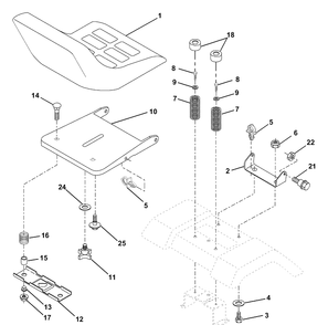 Seat Assembly Diagram and Parts List for LTH130 (954140005E)(1997-10) Husqvarna Lawn Mower