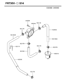 Fuel Valve Diagram and Parts List for FR730V-AS14 2018-11 Husqvarna Engine