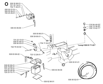 Electrical Diagram and Parts List for R850HST 1997-03 Husqvarna Lawn Tractor