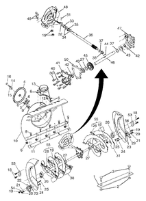Auger Housing / Impeller Assembly Diagram and Parts List for 9027ST (954223077-C)(2004-07) Husqvarna Snow Blower