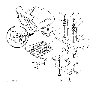Seat assembly Diagram and Parts List for LGT48DXL-96043026000  Husqvarna Lawn Tractor