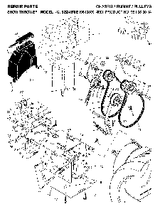 Chassis, Engine And Pulleys Diagram and Parts List for 5524STE (96193001400, 961930014)(2006-08) Husqvarna Snow Blower