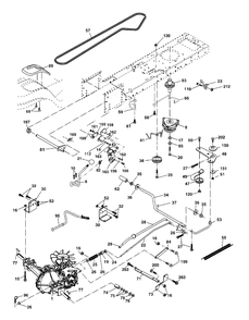 Drive Diagram and Parts List for YTH2148 (954572035-C)(2005-01) Husqvarna Lawn Tractor