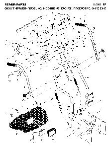 Handle And Controls Diagram and Parts List for 1130SBE (96193001700, 961930017)(2006-08) Husqvarna Snow Blower