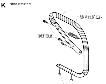 Handle Diagram and Parts List for 365 19994500001-20020100000 Husqvarna Chainsaw