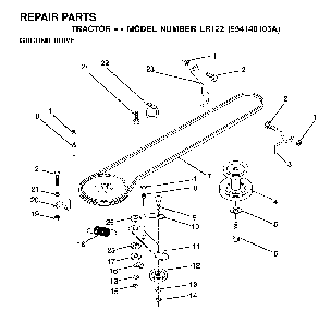 Drive Diagram and Parts List for LR122 (954140105A)(1999-09) Husqvarna Lawn Tractor