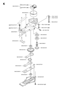 Gear Housing Diagram and Parts List for 123HD60 20070500001-20070900000 Husqvarna Hedge Trimmer