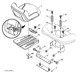 Seat Diagram and Parts List for YTH20K46 (240463)(2011- 07) Husqvarna Lawn Tractor