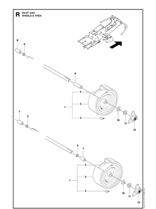 Wheels And Tires 2 Diagram and Parts List for R316TAWD (966757601)(2012) Husqvarna Lawn Mower
