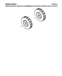 Wheels And Tires Diagram and Parts List for 12527HV 2010-07 Husqvarna Snow Blower