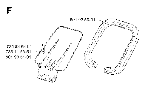 Handle Diagram and Parts List for 400H 1990-01 Husqvarna Trimmer